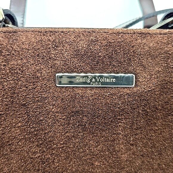 ZADIG & VOLTAIRE Brown Split Leather Shoulder Bag Purse - Picture 11 of 12